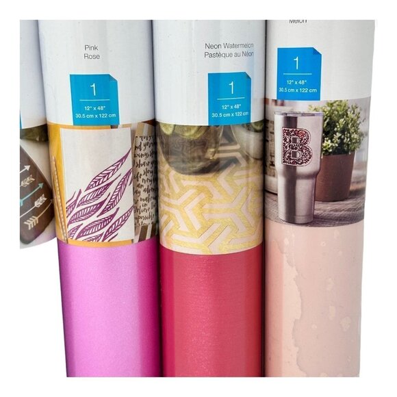 Cricut lot Vinyl HTV Iron On Permanent Glitter Pen Set Pink Green Floral Gift - Picture 7 of 8